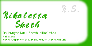 nikoletta speth business card